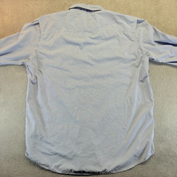 ExOfficio Vented Fishing Shirt Mens 2XL Blue Check Long Sleeve Button Up - Picture 11 of 13